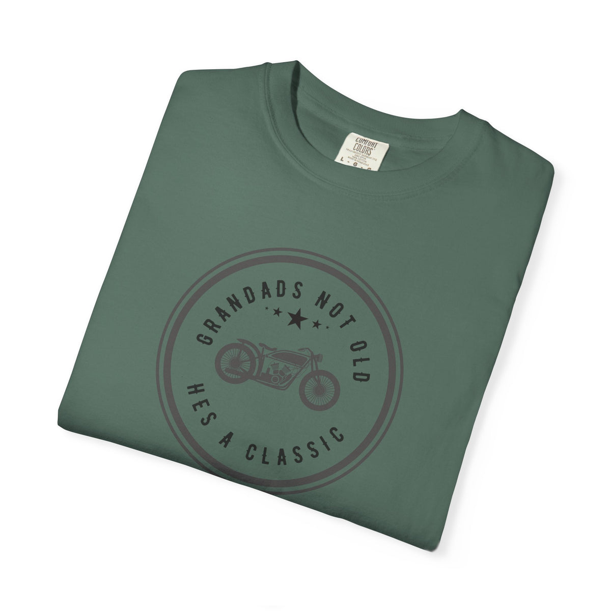 Non UK Sales Motorbike t-shirt  (Grandads not old, Hes a classic) B/W