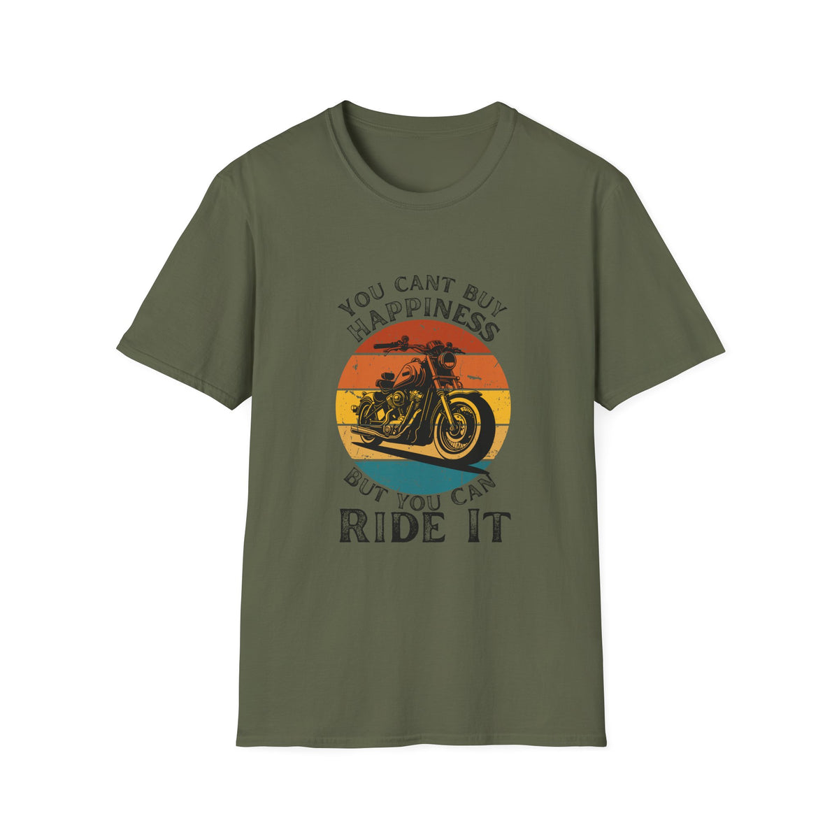 Motorbike T-shirt with You Cant Buy Happiness, But You Can Ride It'