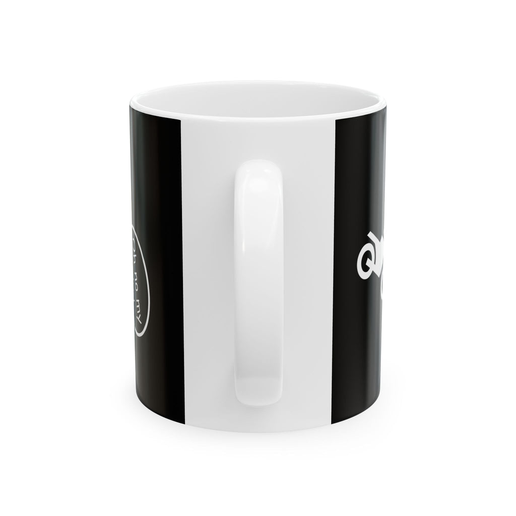 Non UK Sales 11oz And 15oz White Mug With (Oh no my bike!) B/W