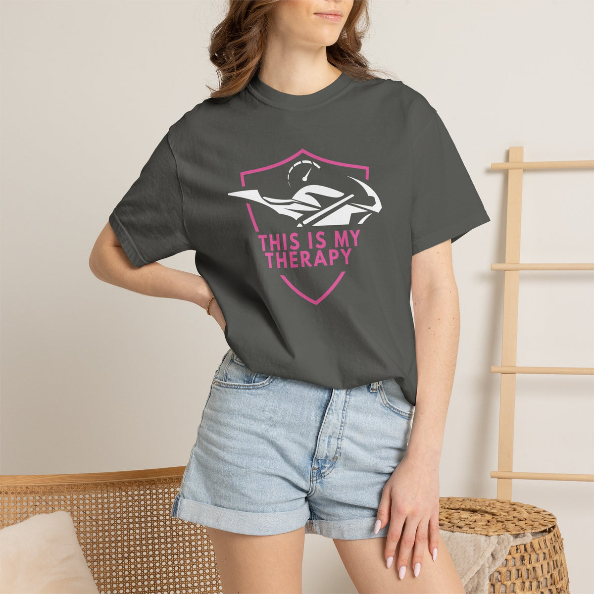 Non UK Sales Motorbike t-shirt  (This is my therapy)  P/B