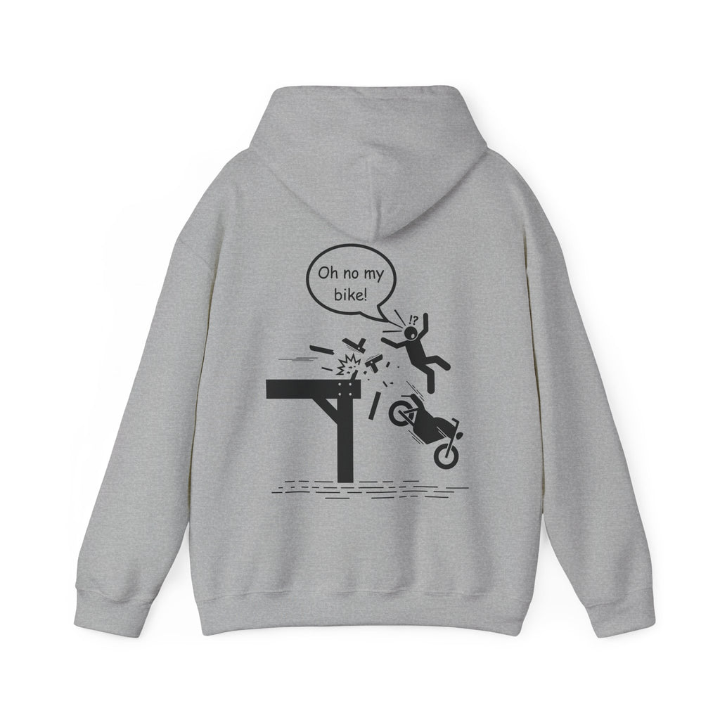 Unisex Heavy Blend™ Hooded Sweatshirt (Oh No My Bike) 4 Back