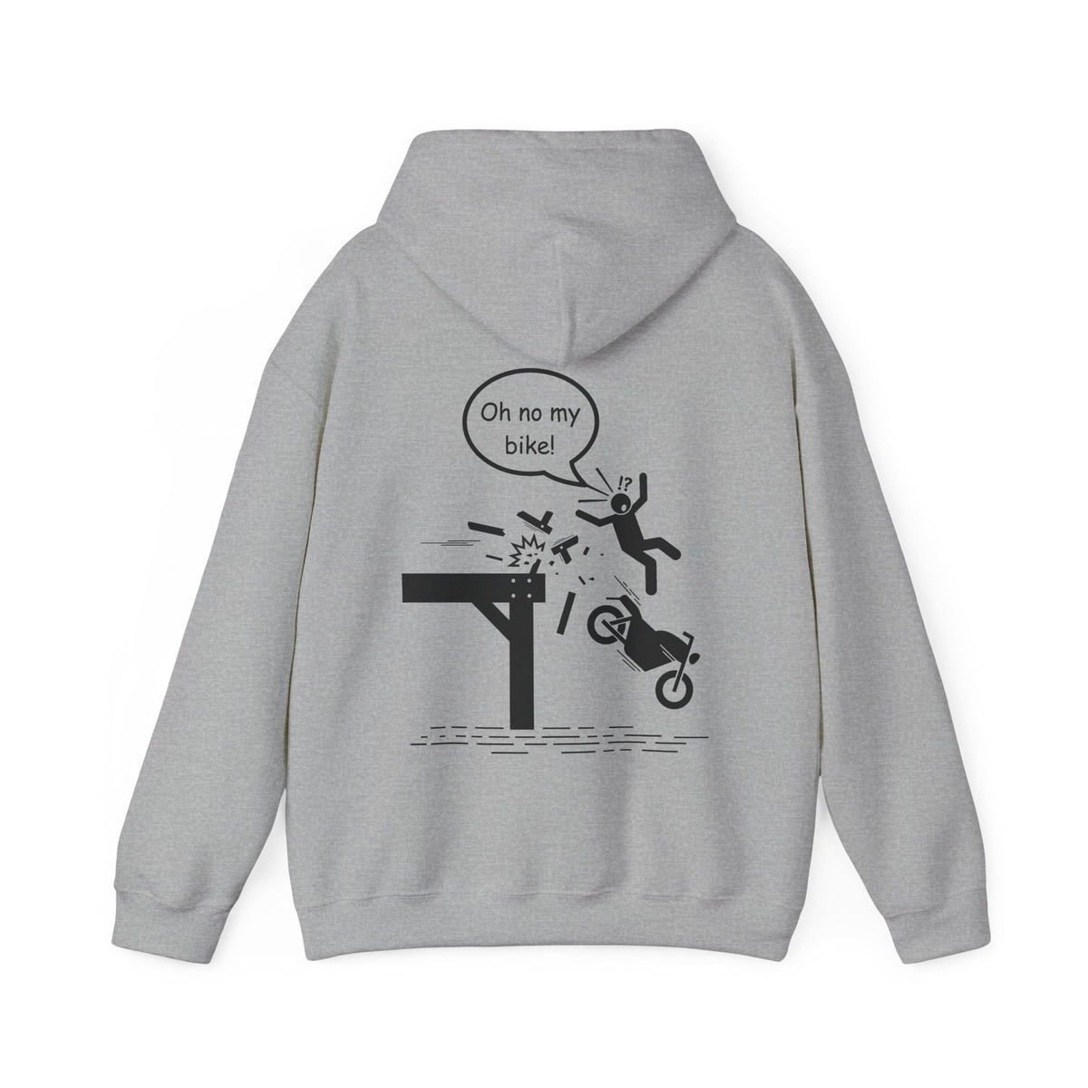 Unisex Heavy Blend™ Hooded Sweatshirt (Oh No My Bike) 4 Back