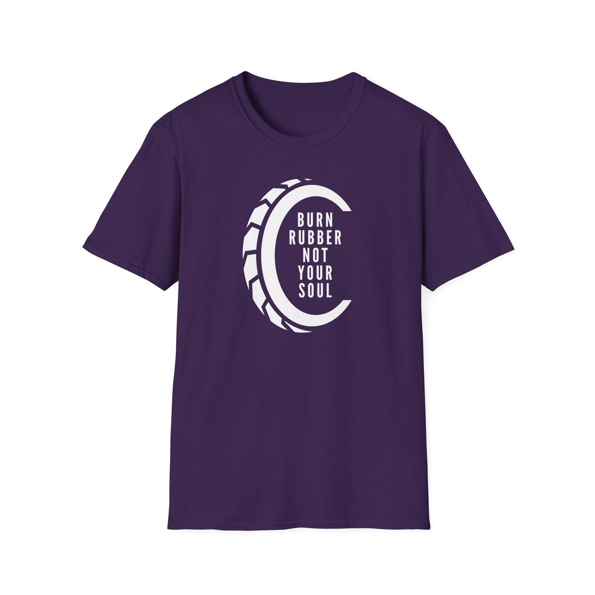 Motorbike T-shirt with 'Burn Rubber, Not your Soul' (4)