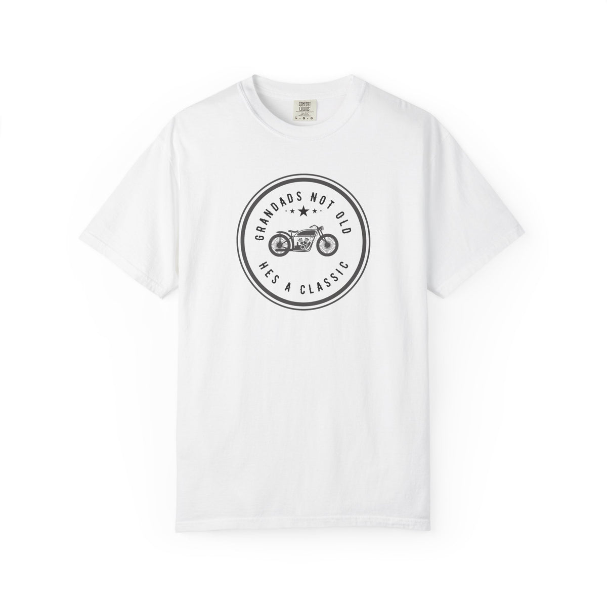 Non UK Sales Motorbike t-shirt  (Grandads not old, Hes a classic) B/W