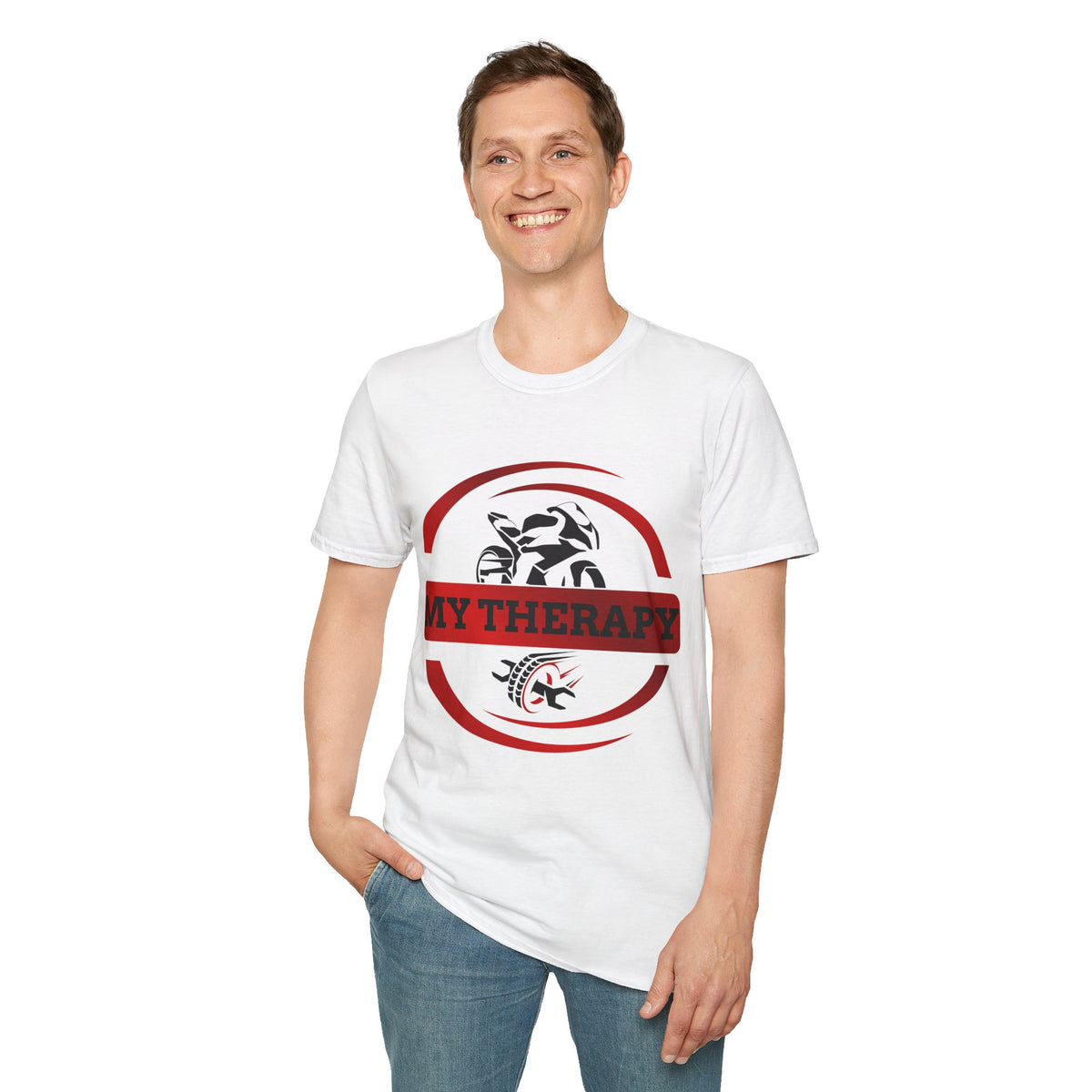 Motorbike T-shirt with 'My Therapy' (Red)