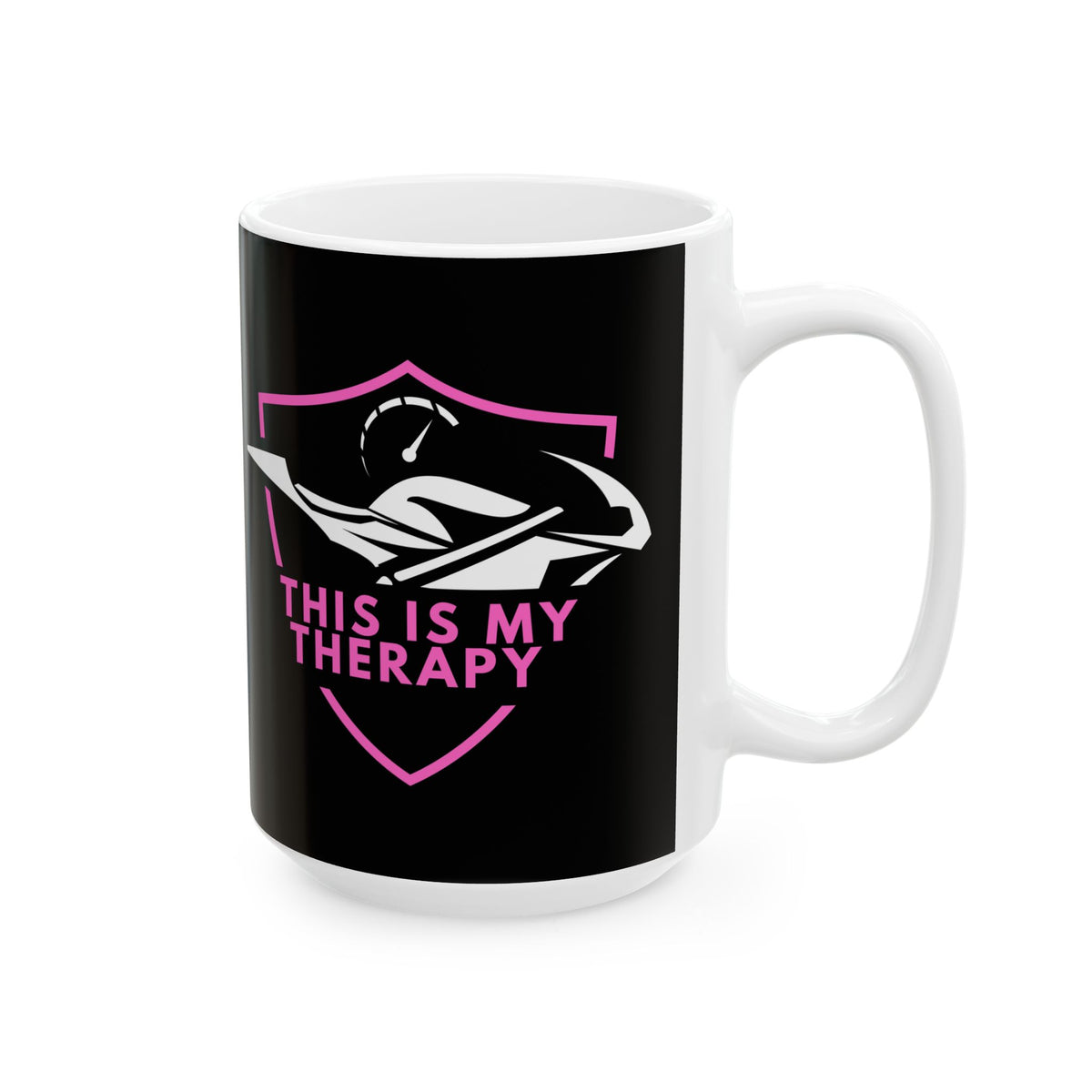 Non UK Sales 11oz And 15oz White Mug With (This is my therapy) pink