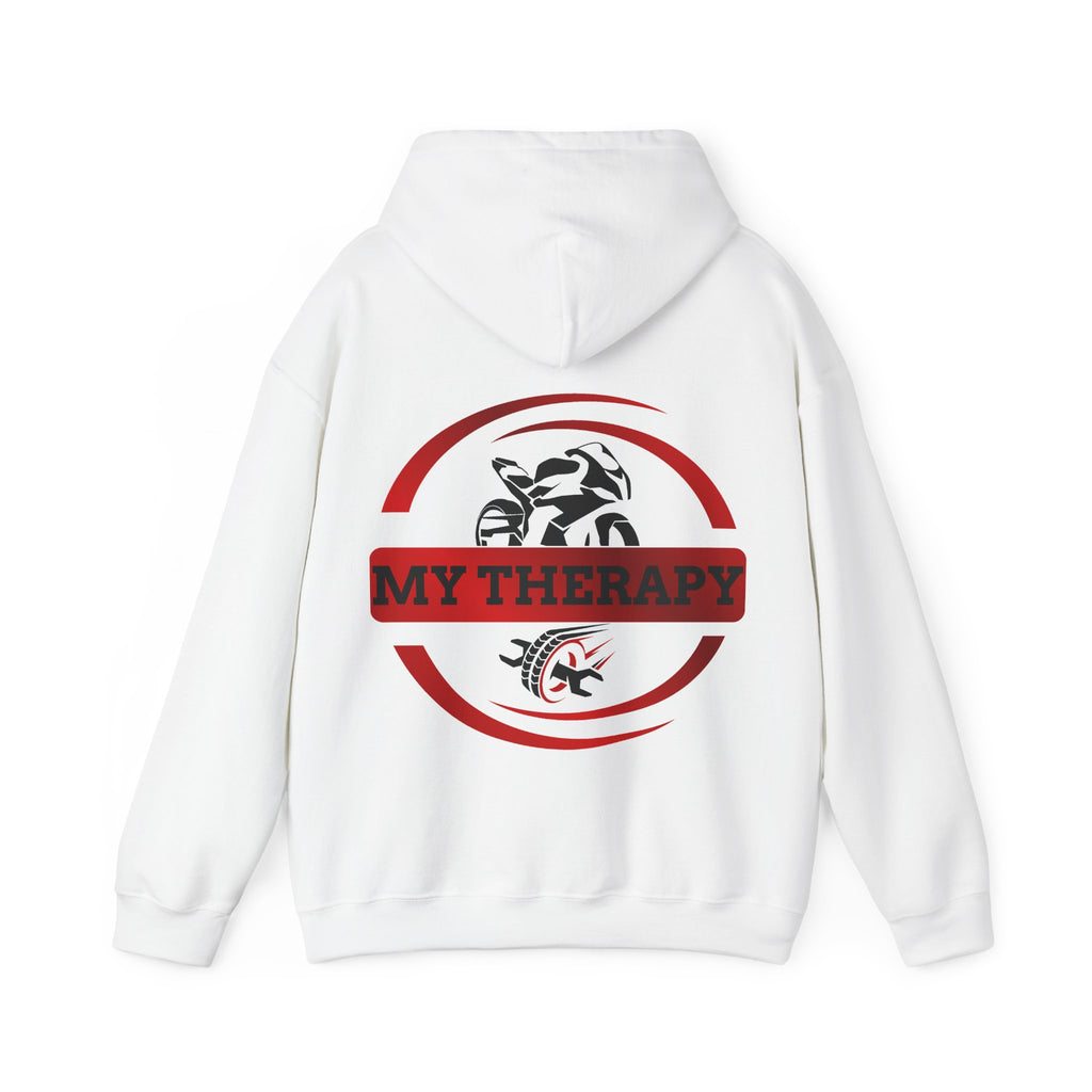 Unisex Heavy Blend™ Hooded Sweatshirt (My Therapy-Red) Back