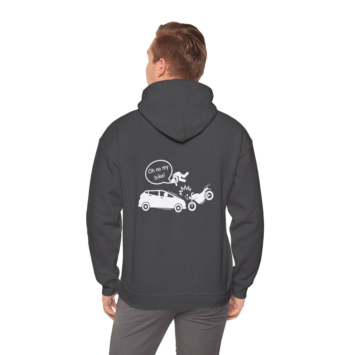 Non UK Sales Hooded Sweatshirt (Oh no my bike (Car) B/W
