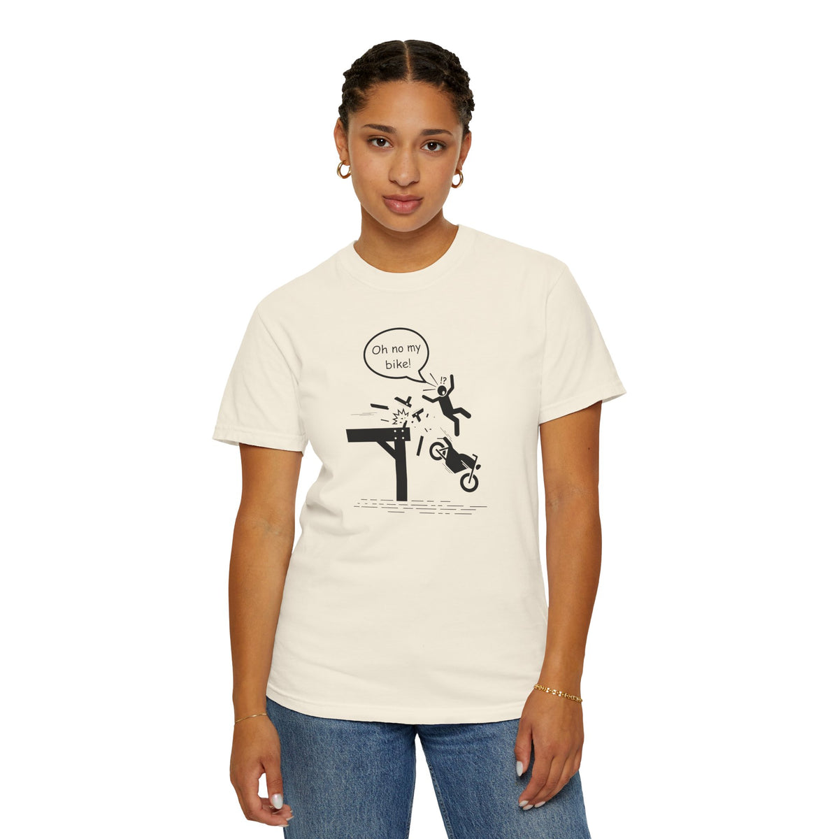 Non UK Sales Motorbike t-shirt  (Oh no my bike)  Pier B/W