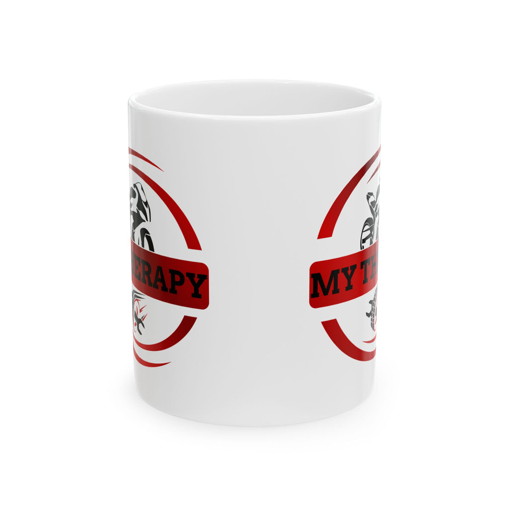 Non UK Sales 11oz And 15oz White Mug With (My Therapy) R/W