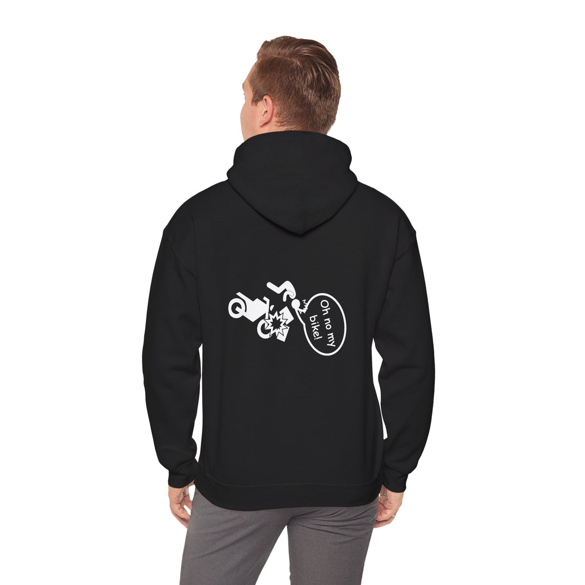 Non UK Sales Hooded Sweatshirt (Oh no my bike (Boxes) B/W