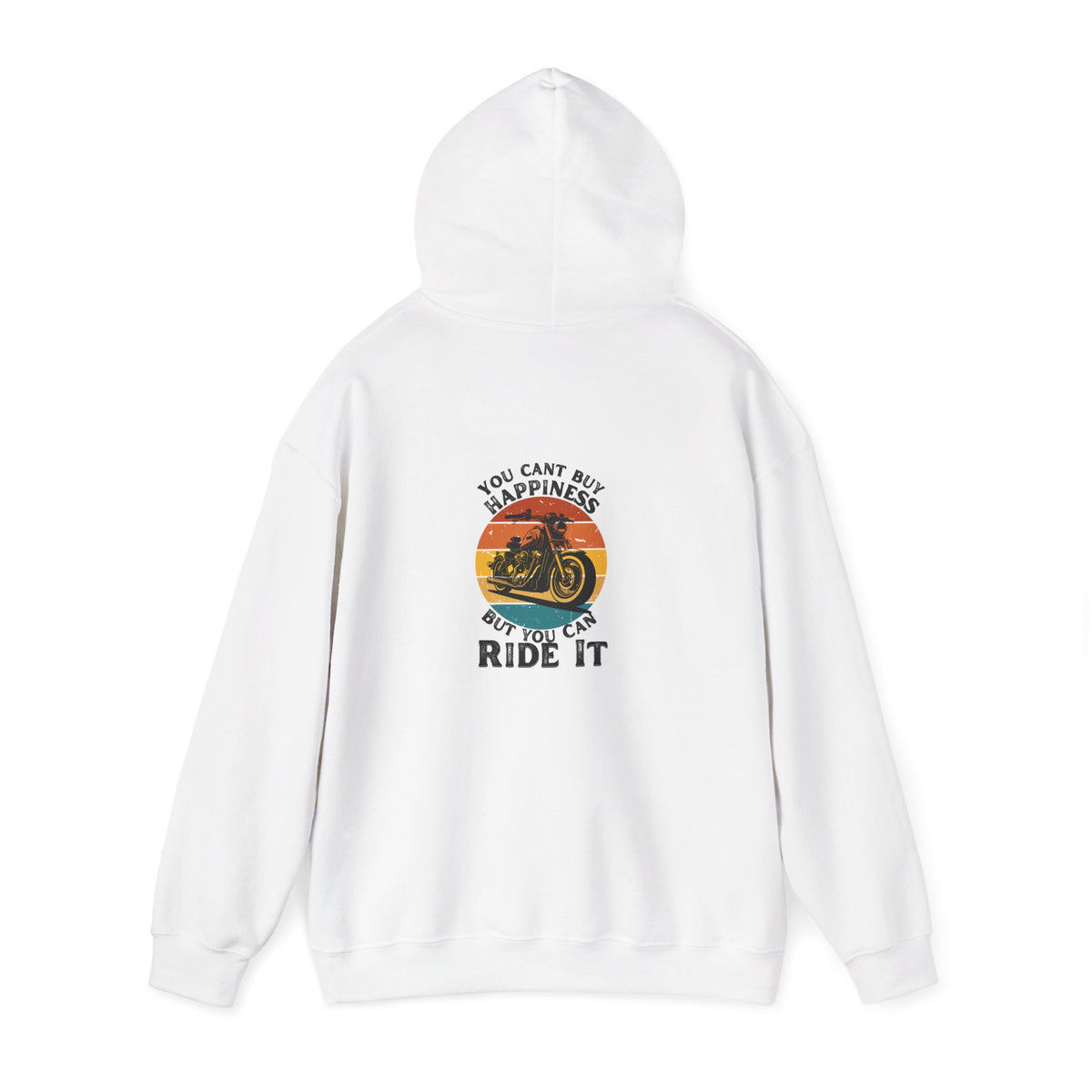 Non UK Sales Hooded Sweatshirt (You cant buy happiness, But you can ride it) B/W
