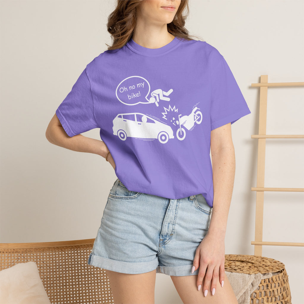 Non UK Sales Motorbike t-shirt (Oh no my bike) Car W/B
