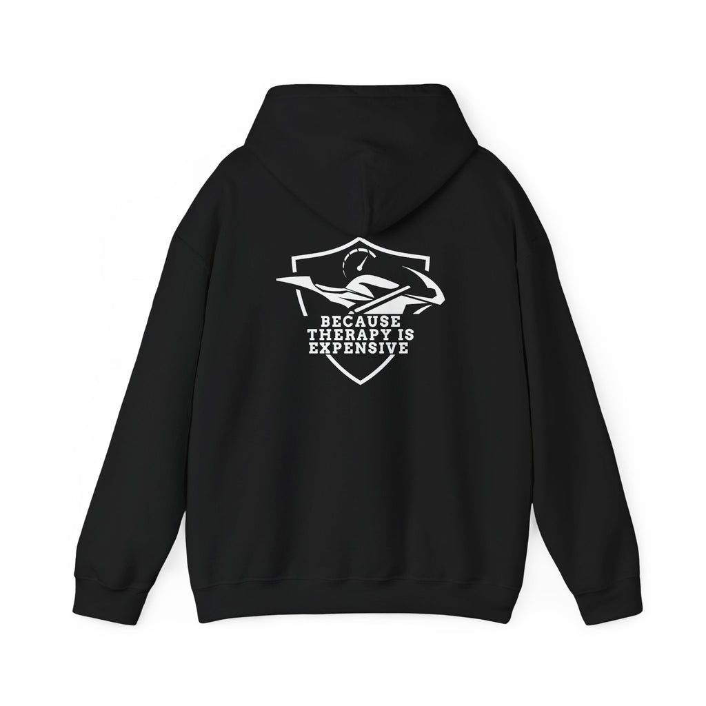 Non UK Sales Hooded Sweatshirt (Because therapy is expensive) W/B