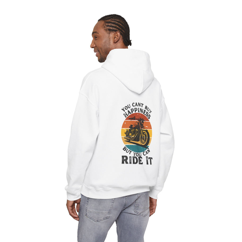 Unisex Heavy Blend™ Hooded Sweatshirt (You Cant Buy Happiness But You Can Ride It) 2 Back