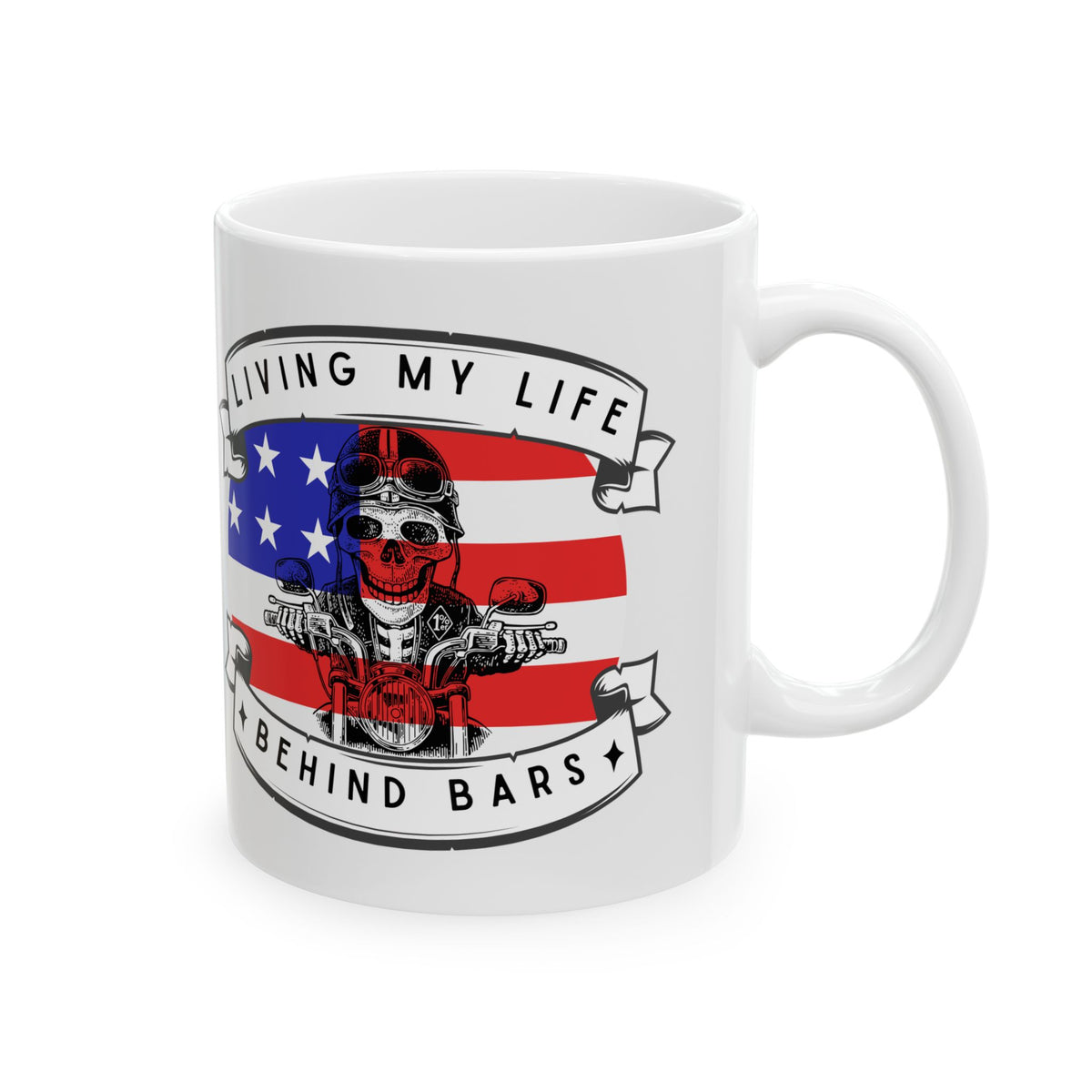 Non UK Sales 11oz And 15oz White Mug With (Living my life behind bars)