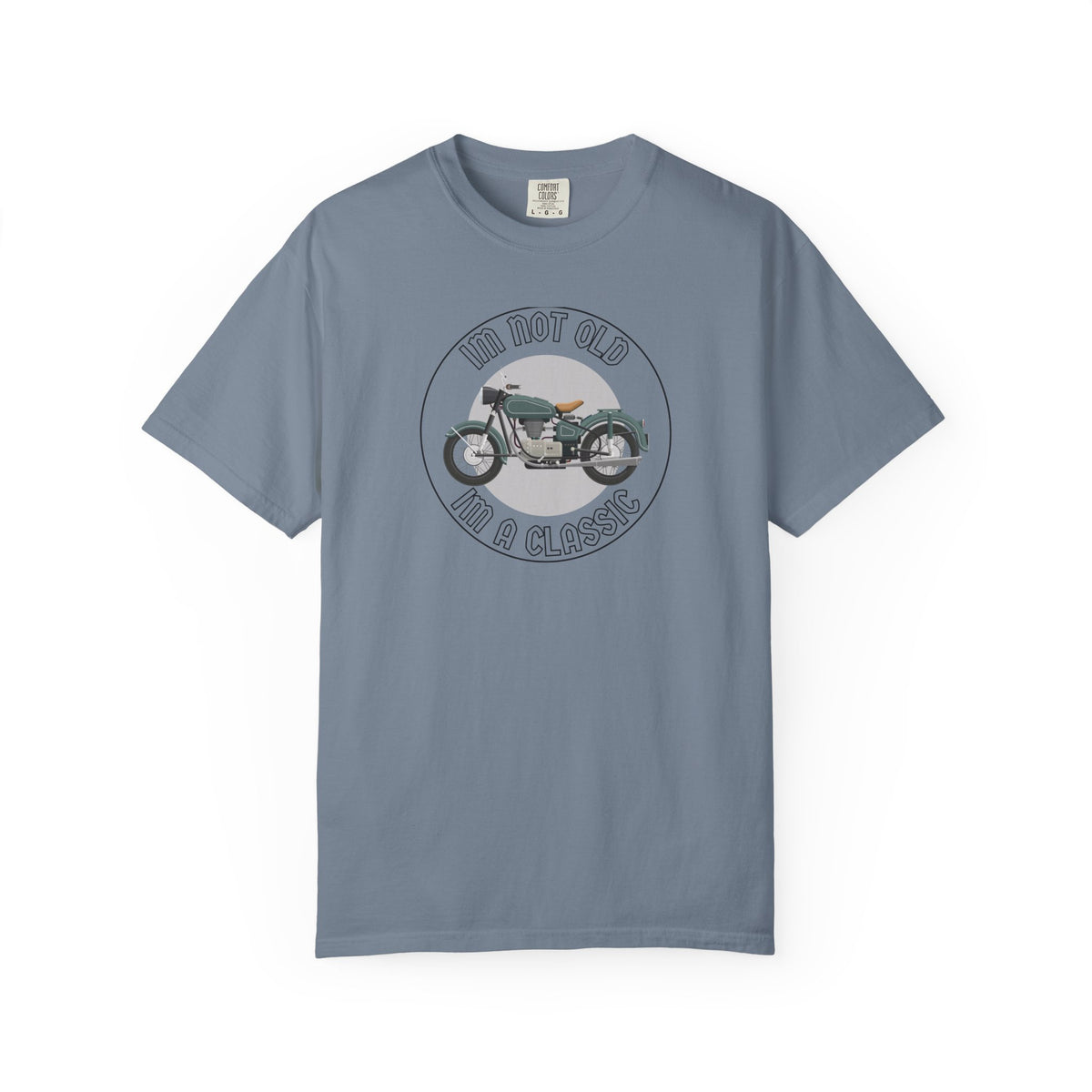 Non UK Sales Motorbike t-shirt  (Im not old, Im a classic) B/W