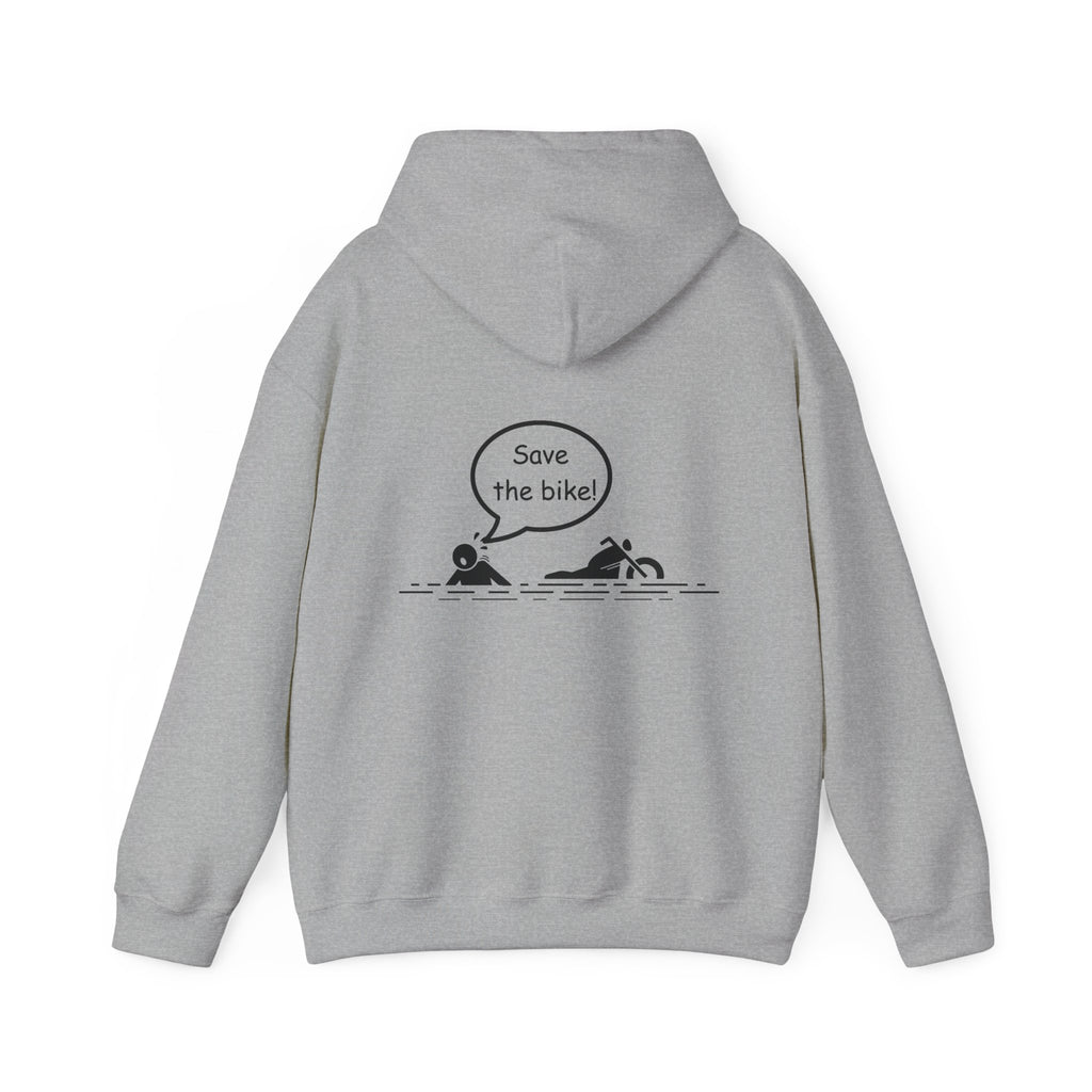Non UK Sales Hooded Sweatshirt (Save the bike!) B/W