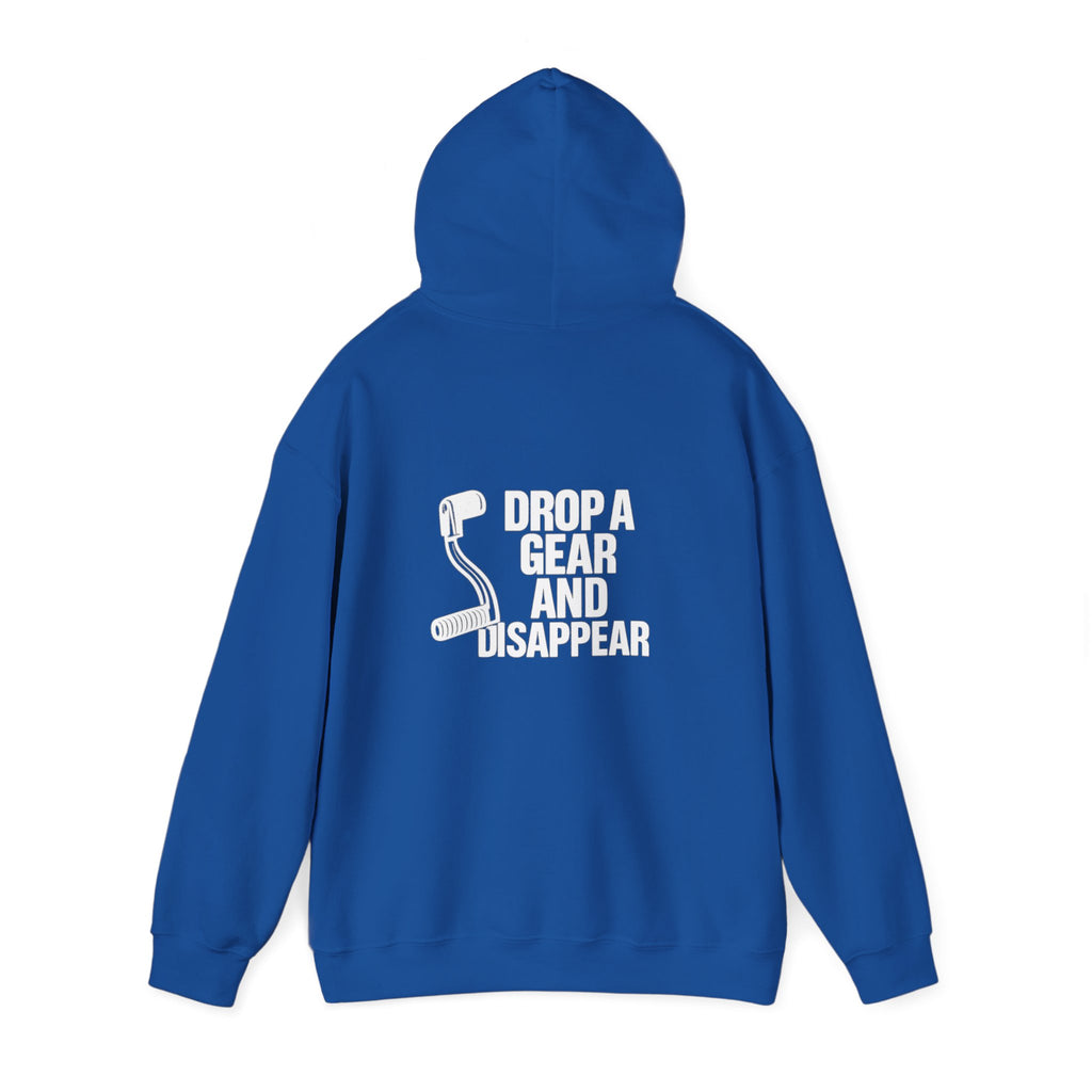 Non UK Sales Hooded Sweatshirt (Drop a gear and disappear) W/B