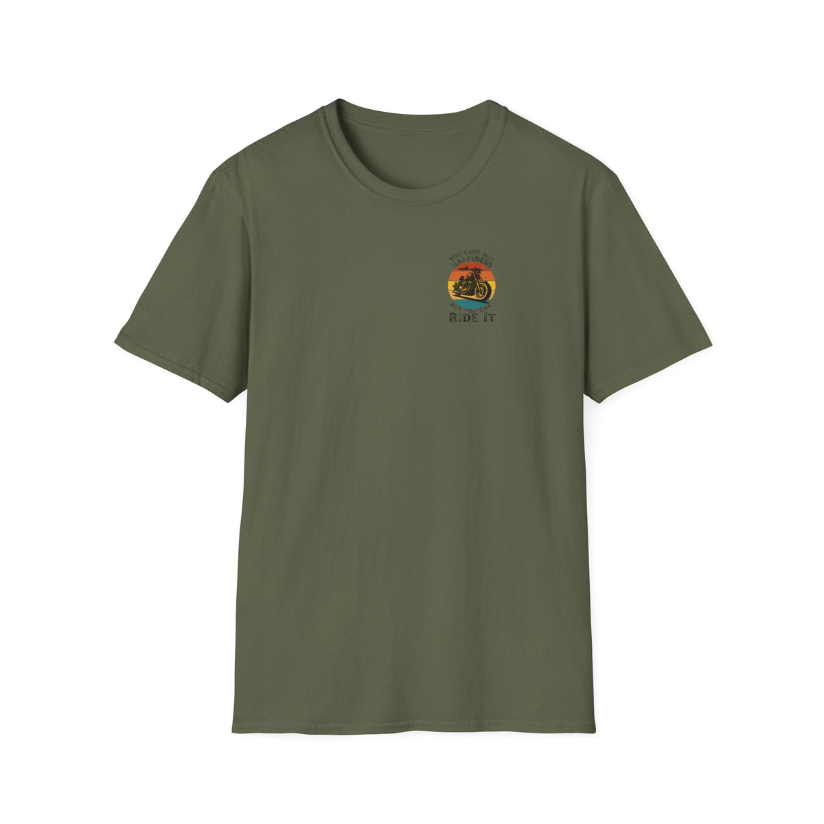Motorbike T-shirt with You Cant Buy Happiness, But You Can Ride It' Small Logo
