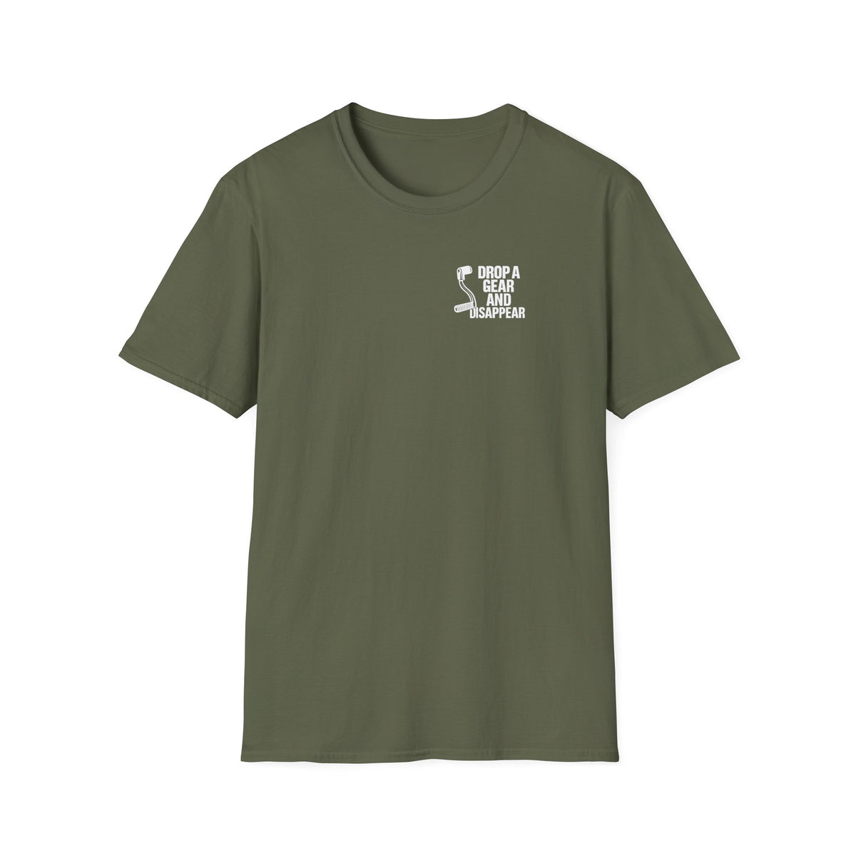 Motorbike T-shirt with 'Drop a gear and disappear' Small Logo