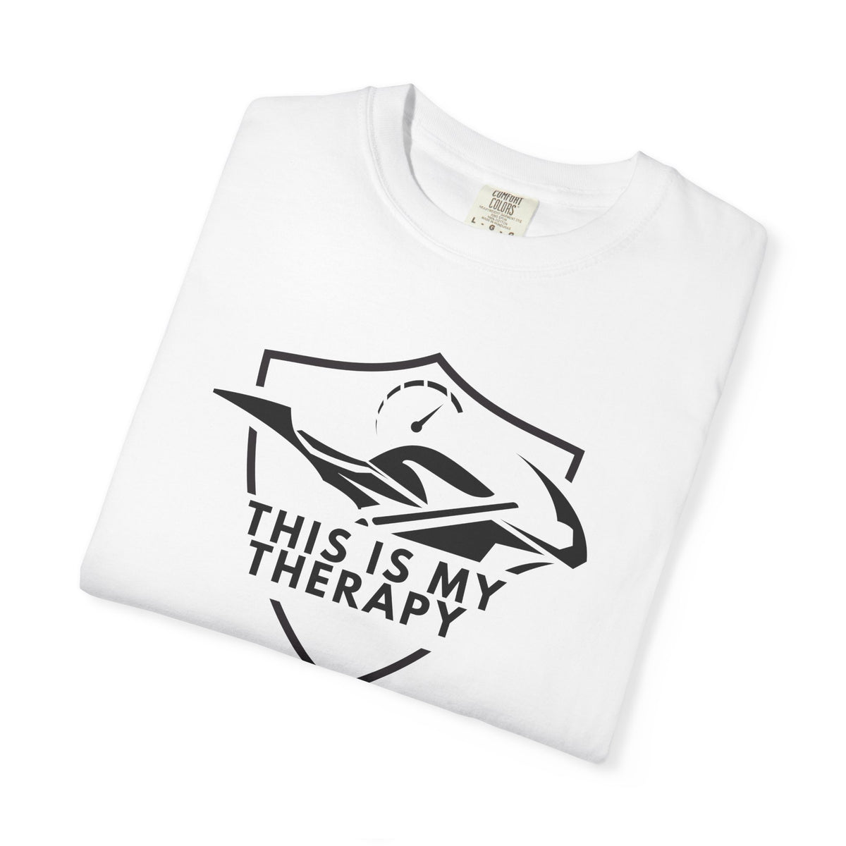 Non UK Sales Motorbike t-shirt  (This is my therapy)  B/W