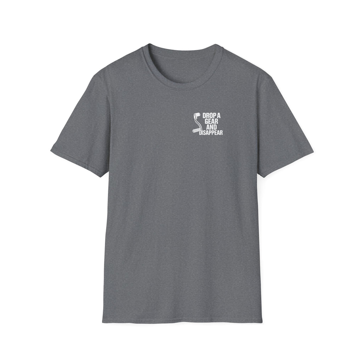 Motorbike T-shirt with 'Drop a gear and disappear' Small Logo