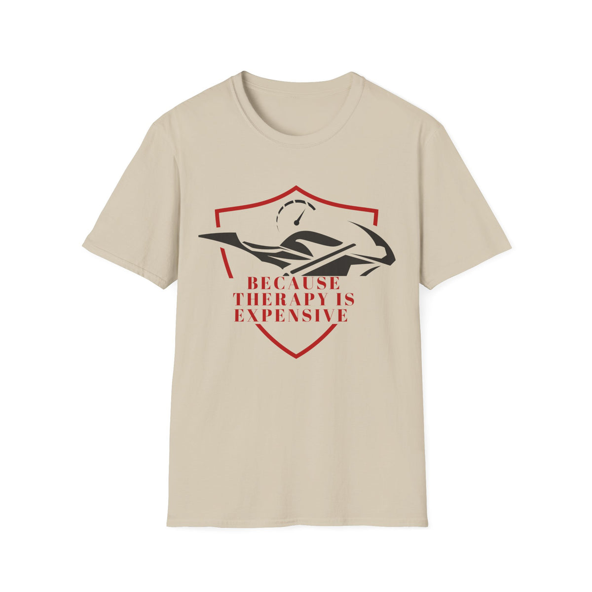 Motorbike T-shirt with 'Because Therapy is Expensive' (4)