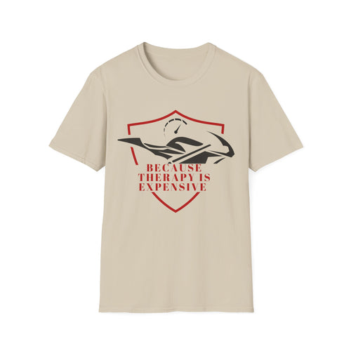 Motorbike T-shirt with 'Because Therapy is Expensive' (4)