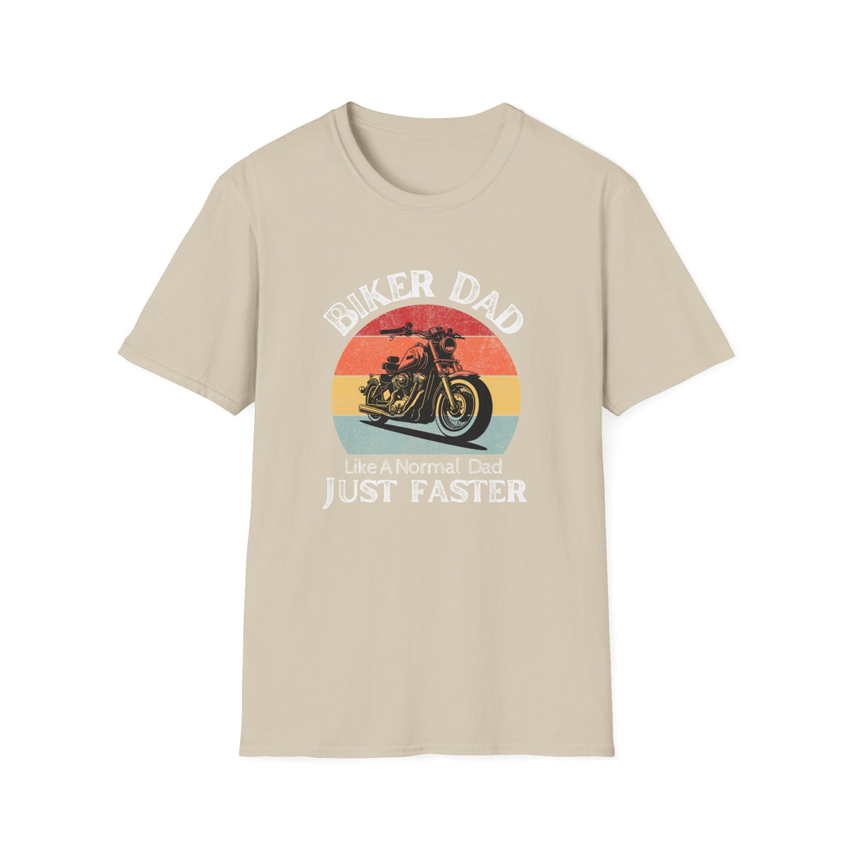 Motorbike T-shirt with 'Biker dad, Like a normal dad, Just faster' (2)