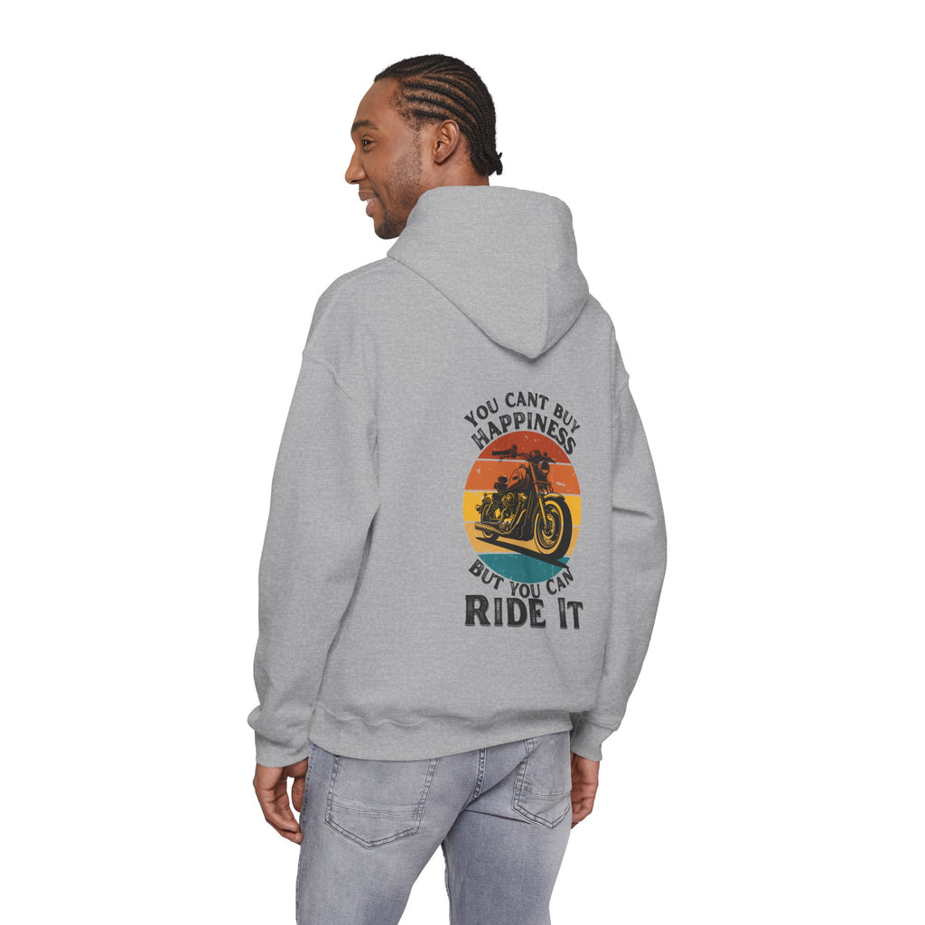 Unisex Heavy Blend™ Hooded Sweatshirt (You Cant Buy Happiness But You Can Ride It) 2 Back