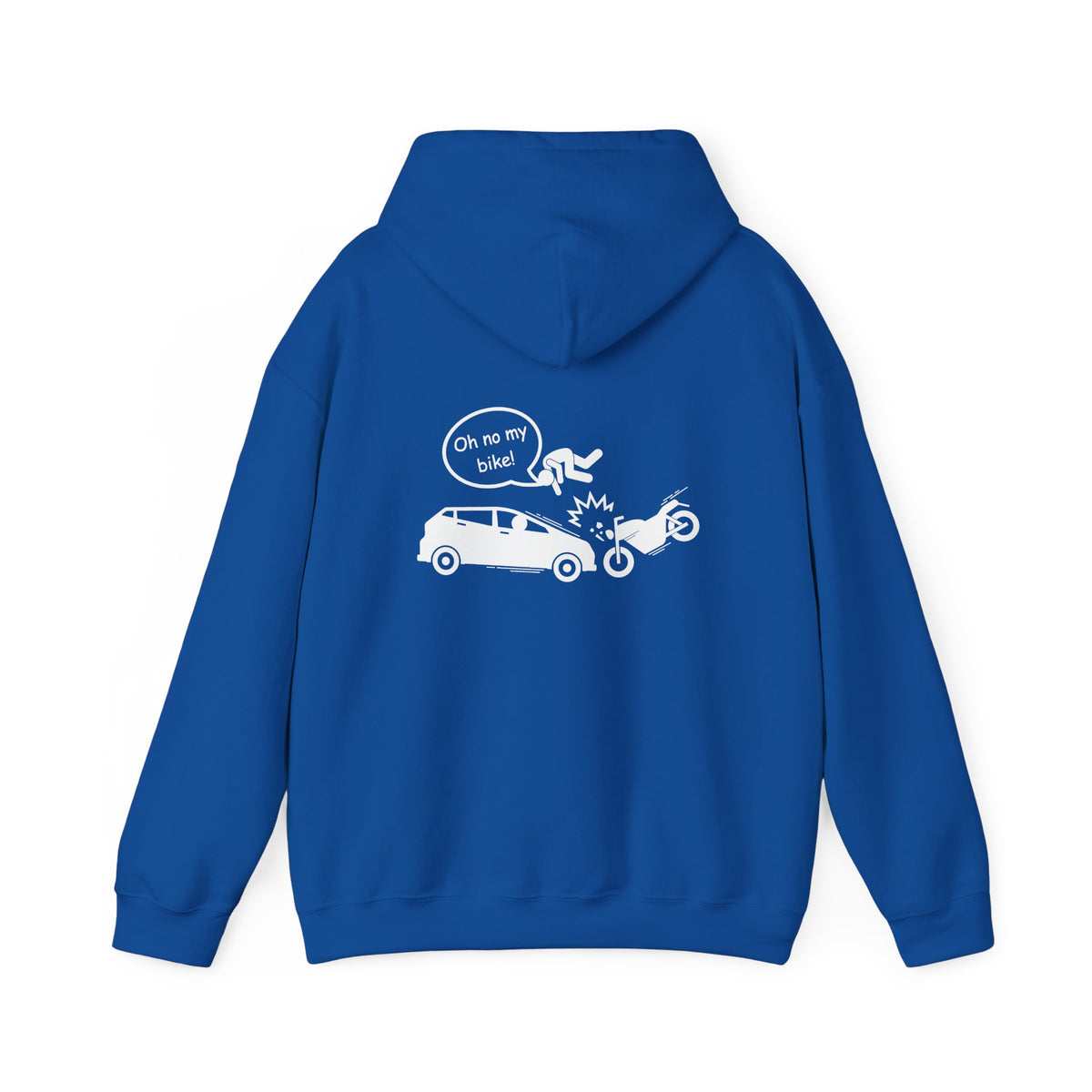 Non UK Sales Hooded Sweatshirt (Oh no my bike (Car) B/W