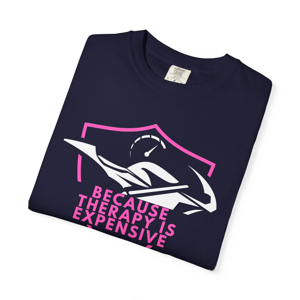 Non UK Sales Motorbike t-shirt  (Because Therapy is expensive) P/B