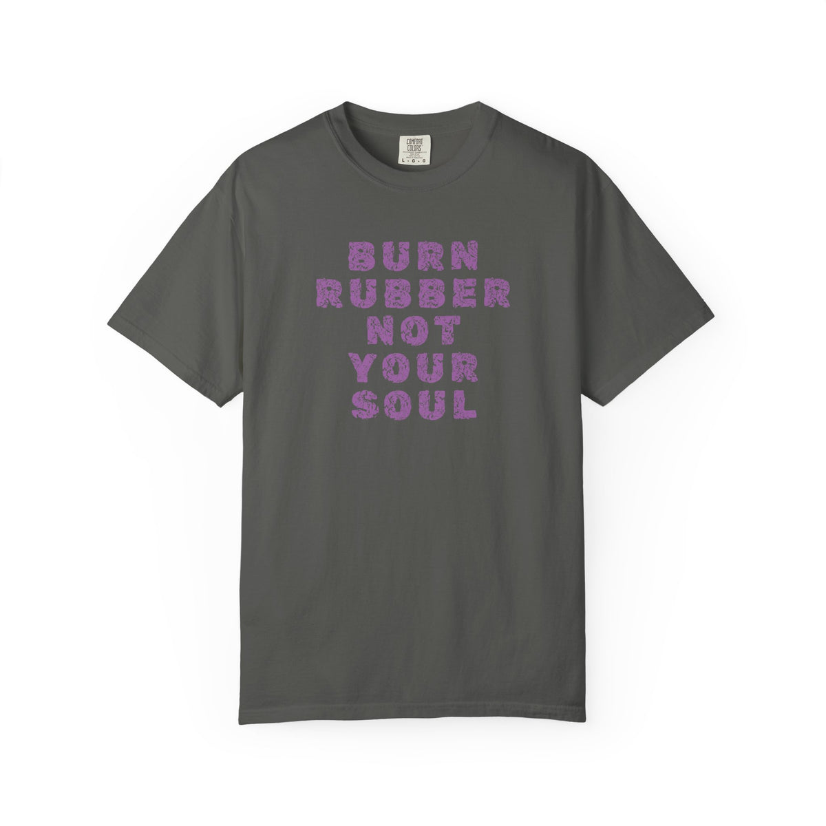 Non UK Sales Motorbike t-shirt  (Burn rubber, Not your soul) Words P/W
