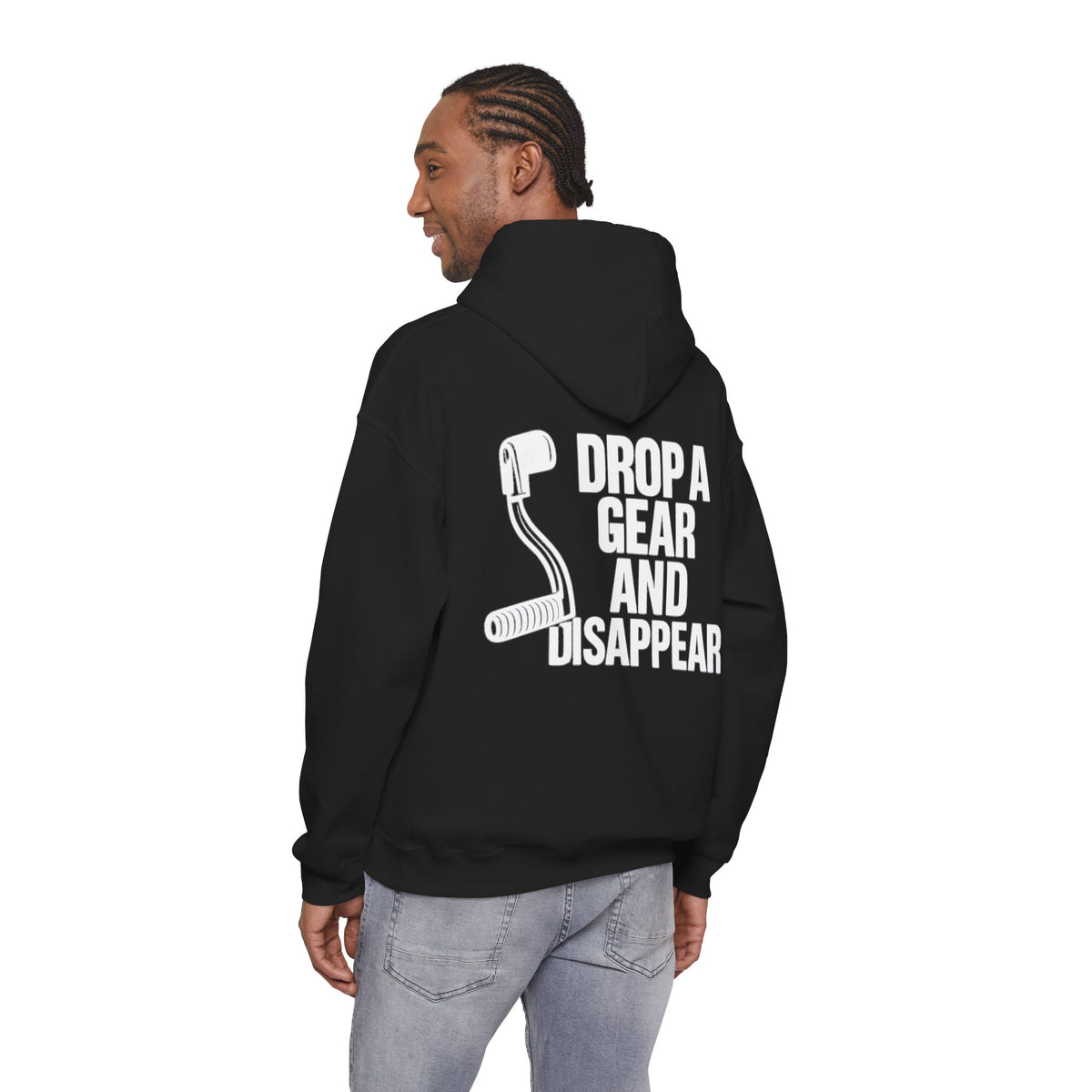 Unisex Heavy Blend™ Hooded Sweatshirt (Drop A Gear And Disappear) Back