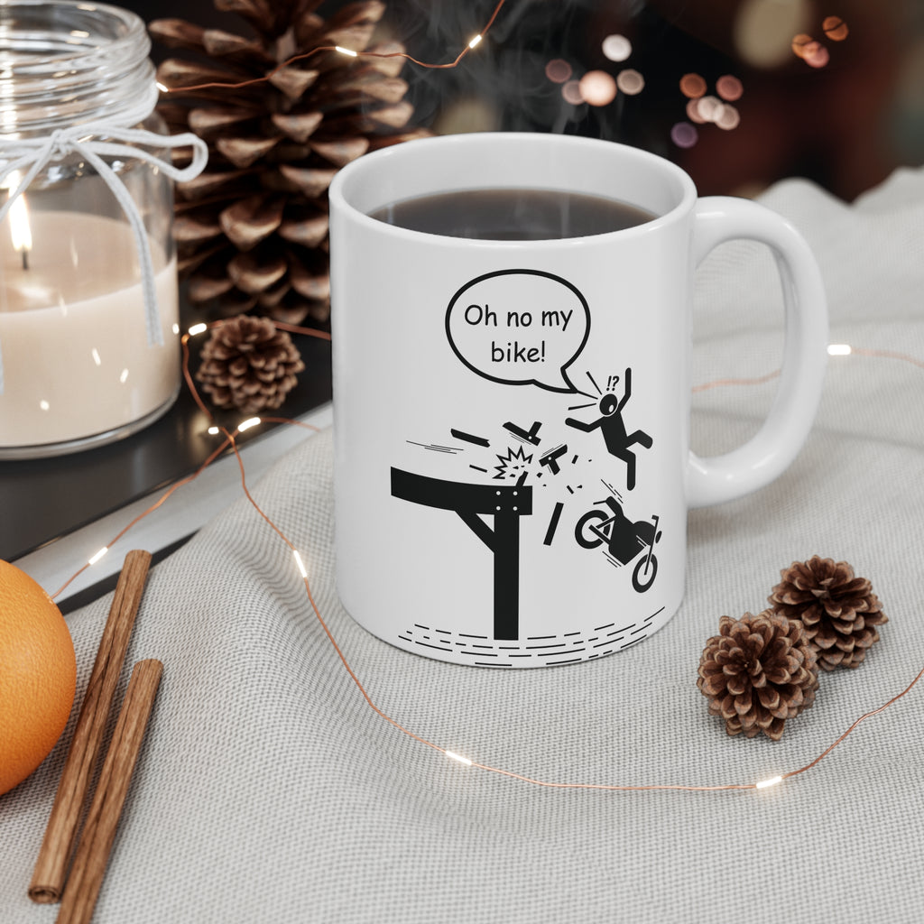 11oz White Mug With (Oh no my Bike) (2)