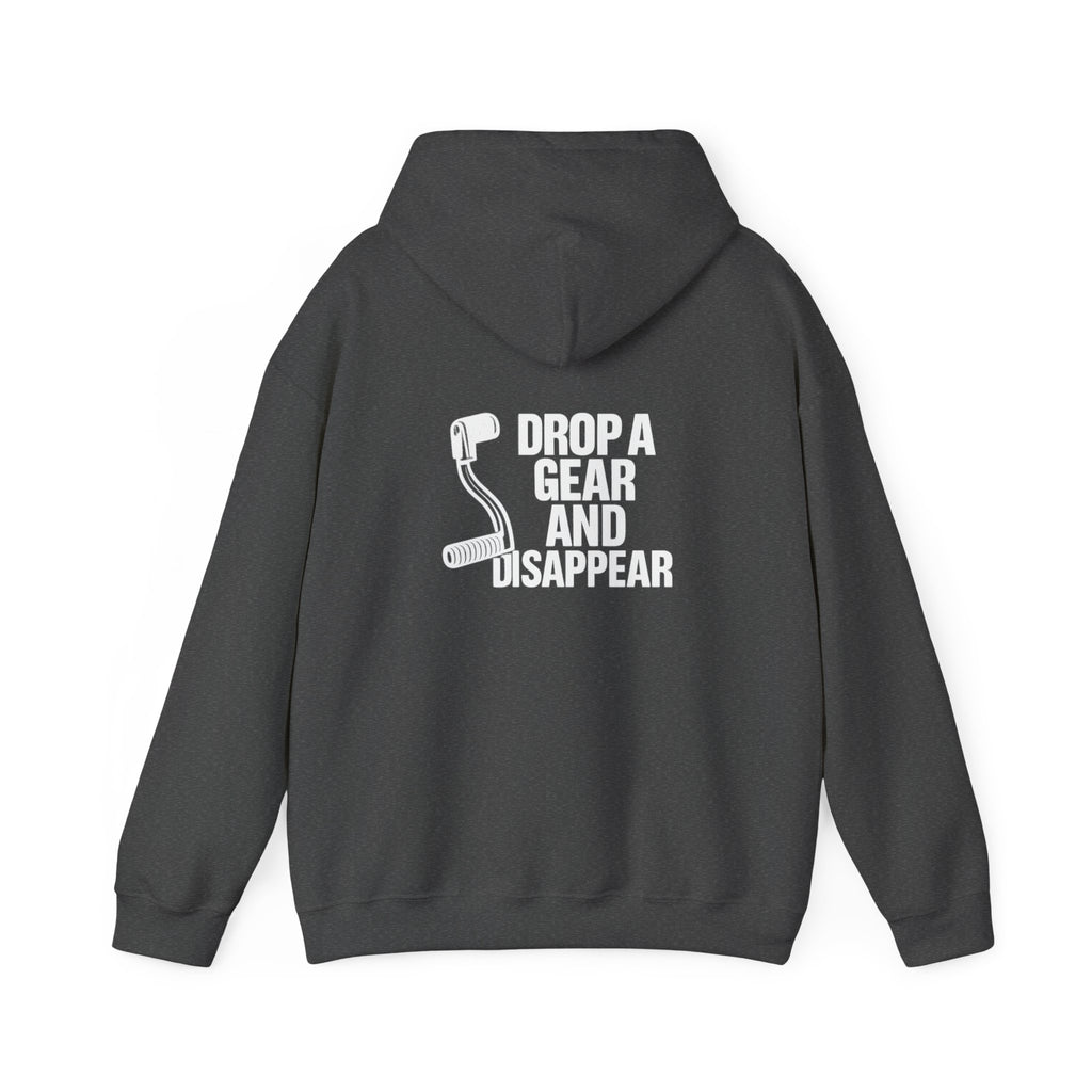 Non UK Sales Hooded Sweatshirt (Drop a gear and disappear) W/B