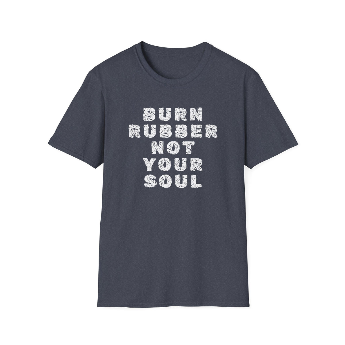 Motorbike T-shirt with 'Burn Rubber, Not your Soul' (5)