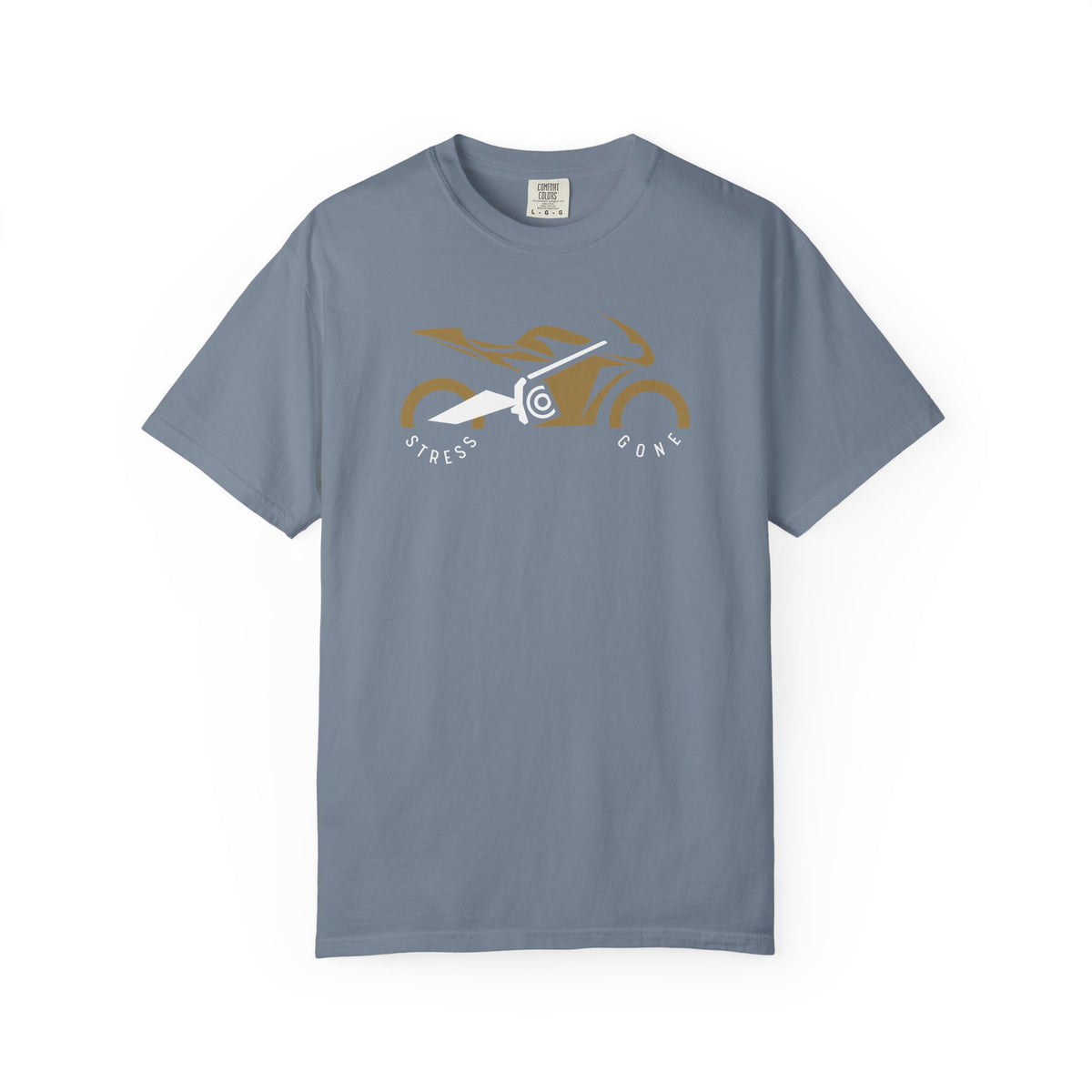 Non UK Sales Motorbike t-shirt  (Stress gone)  G/B