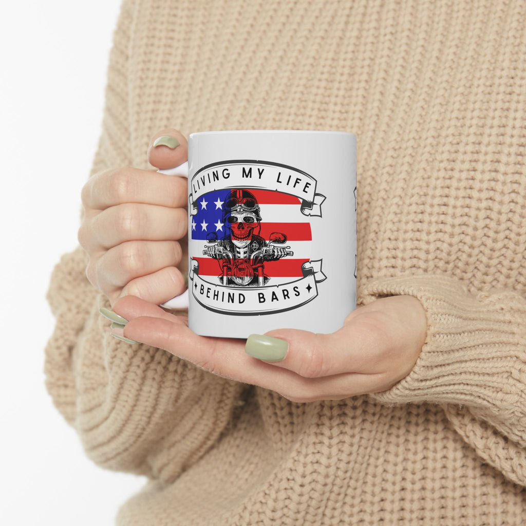 Non UK Sales 11oz And 15oz White Mug With (Living my life behind bars)