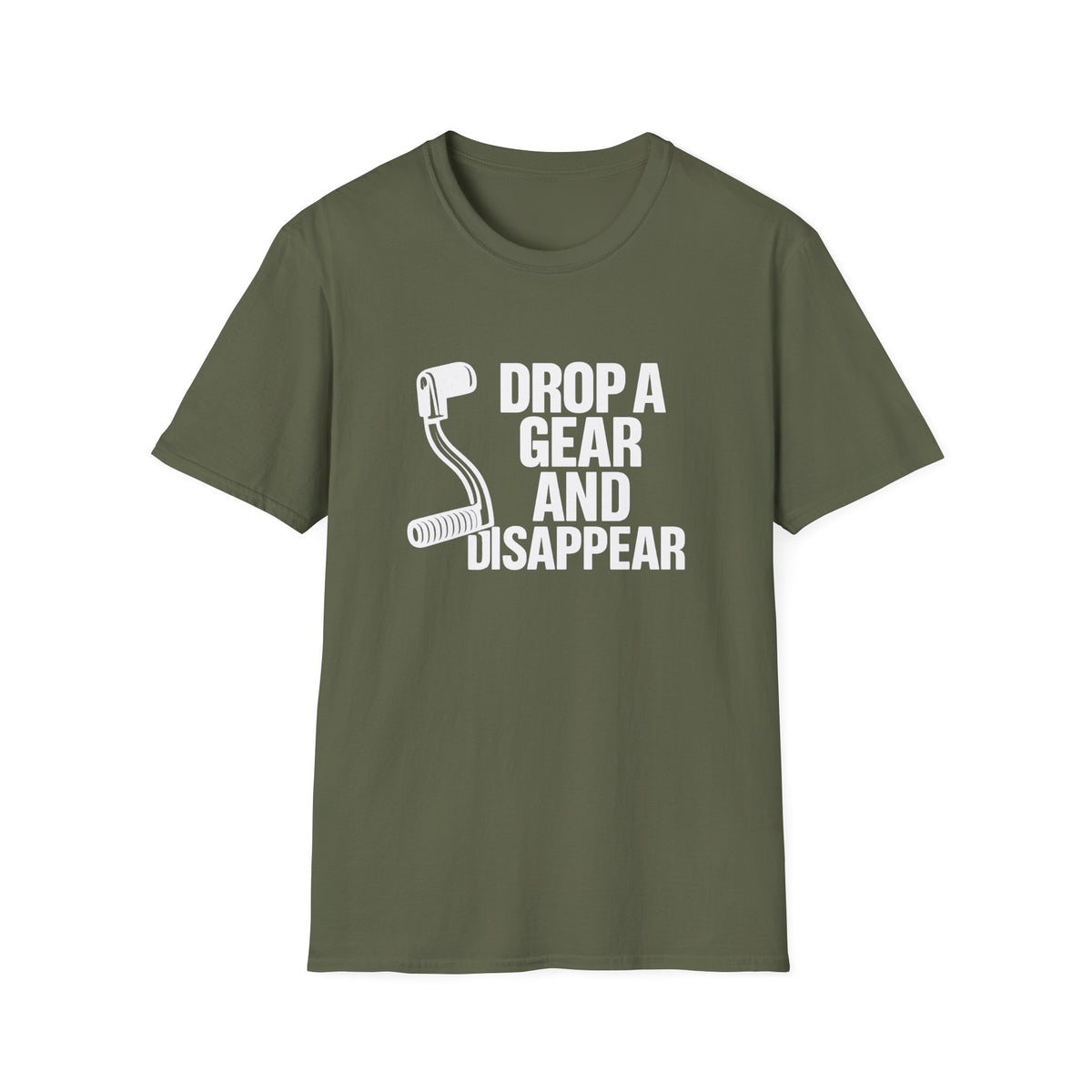 Motorbike T-shirt with 'Drop a gear and disappear'