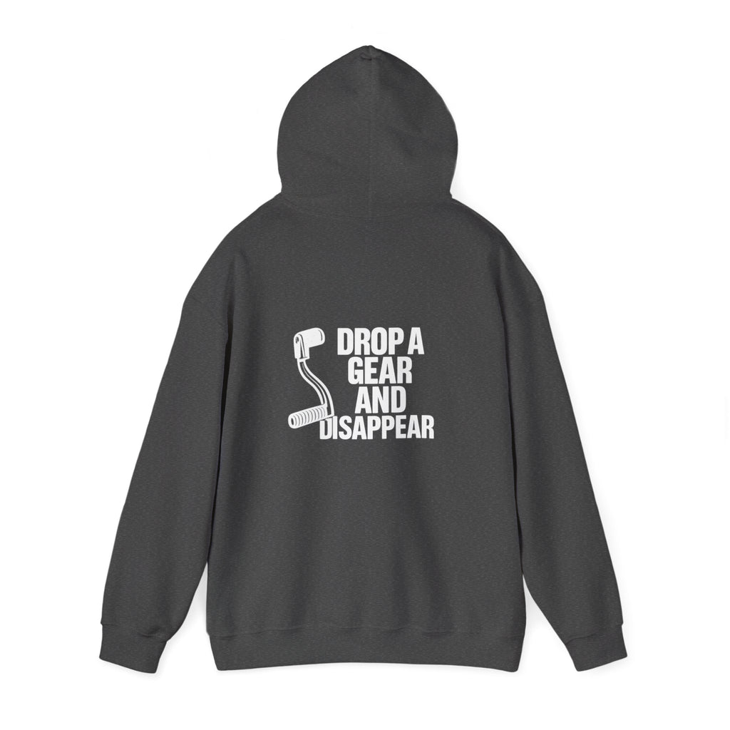 Non UK Sales Hooded Sweatshirt (Drop a gear and disappear) W/B