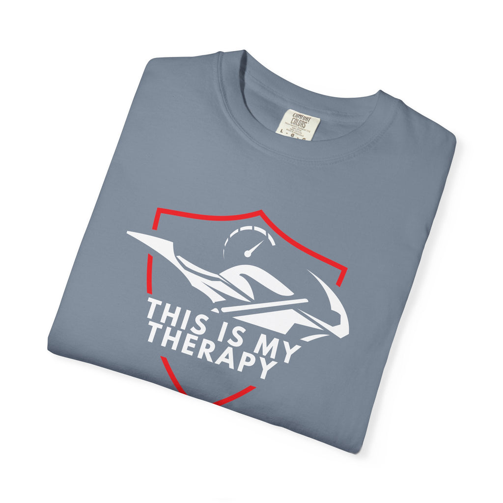Non UK Sales Motorbike t-shirt  (This is my therapy)  WR/B