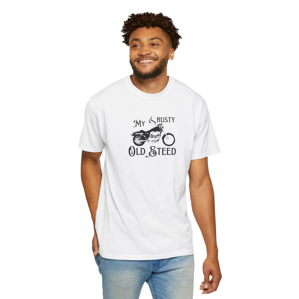 Non UK Sales Motorbike t-shirt  (My Trusty (Rusty) Old steed )