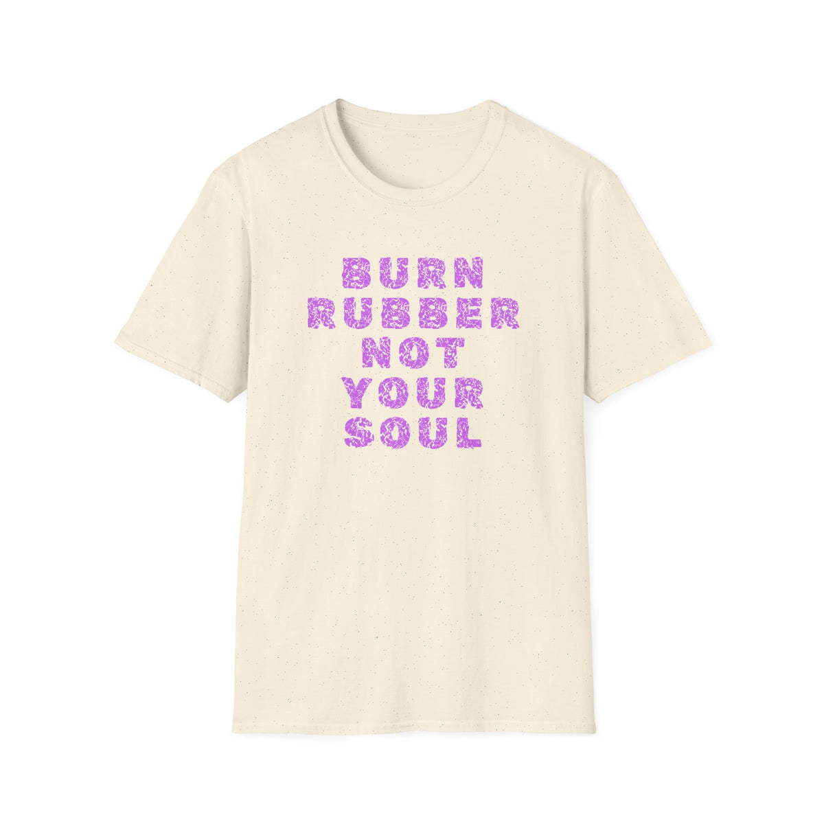 Motorbike T-shirt with 'Burn Rubber, Not your Soul' (3)