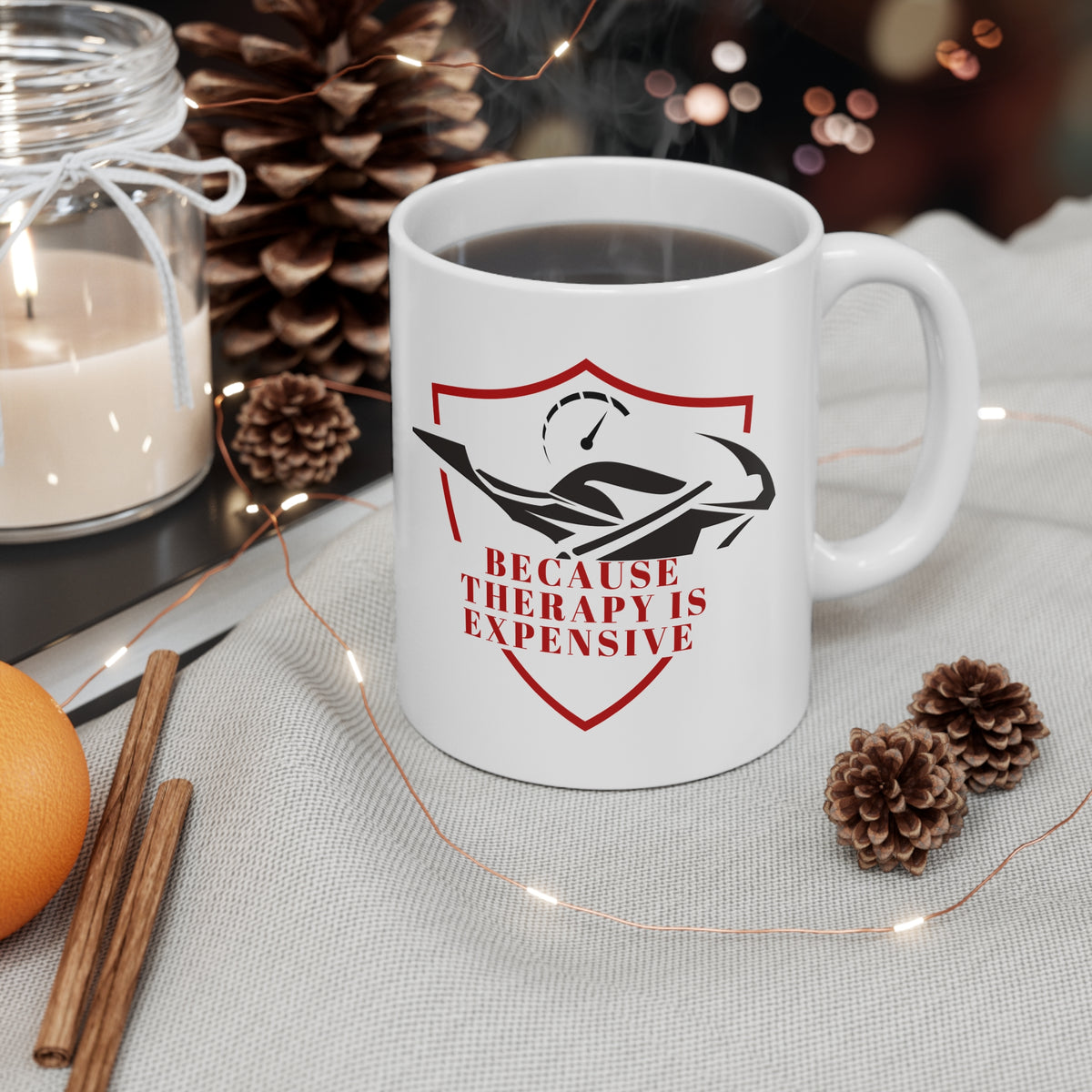11oz White Mug With (Because therapy is expensive) (4)