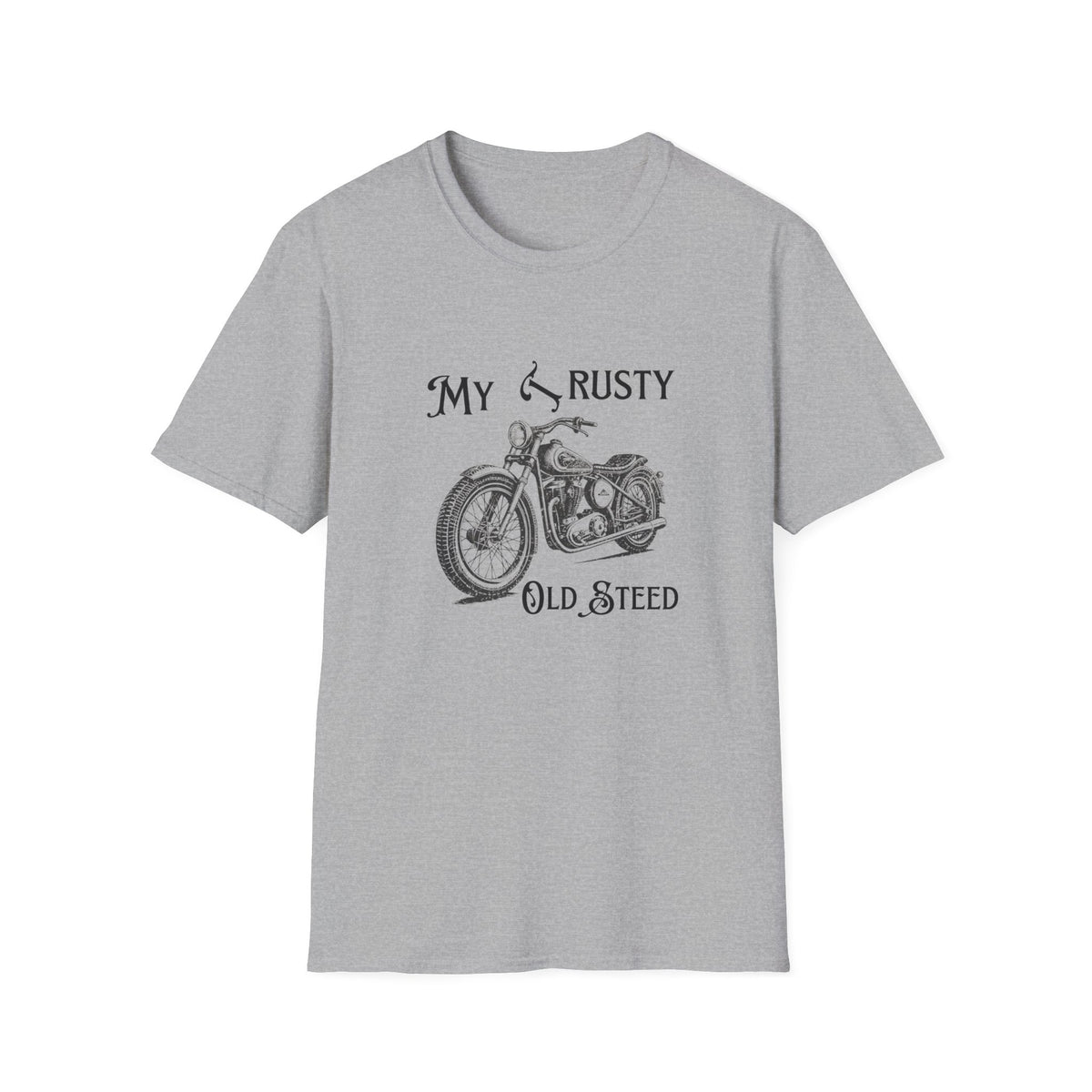 Motorbike T-shirt with 'My Trusty (Rusty) Old Steed' (2)