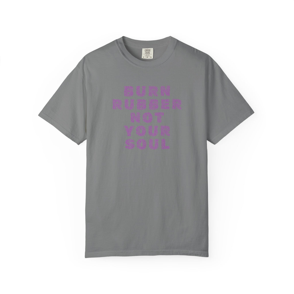 Non UK Sales Motorbike t-shirt  (Burn rubber, Not your soul) Words P/W