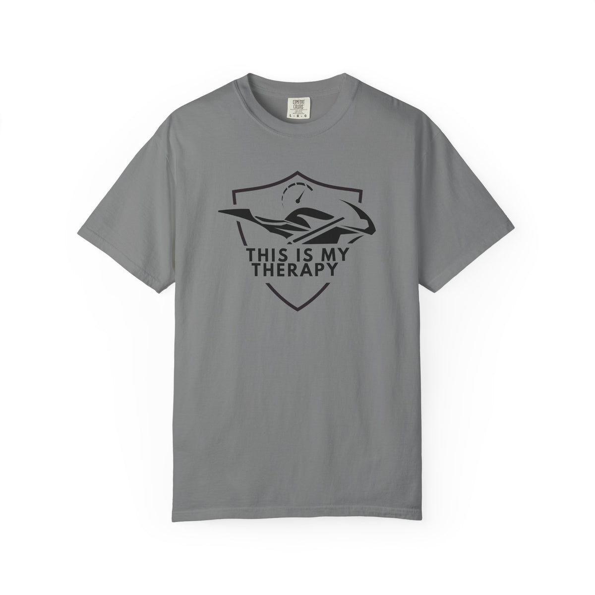 Non UK Sales Motorbike t-shirt  (This is my therapy)  B/W
