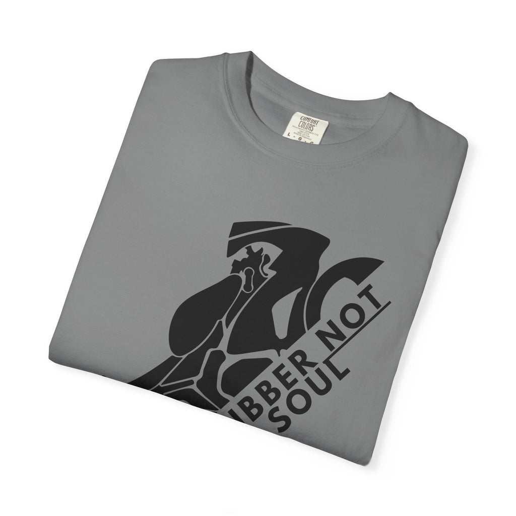 Non UK Sales Motorbike t-shirt  (Burn rubber, Not your soul) Bike B/W